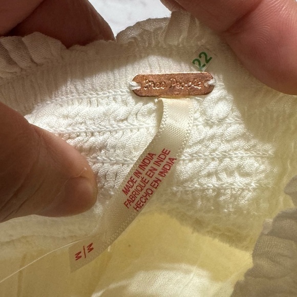 FREE PEOPLE Feelin' Fancy Romper Feminine Ethereal Ruffles Ivory Medium NWT - Picture 13 of 16